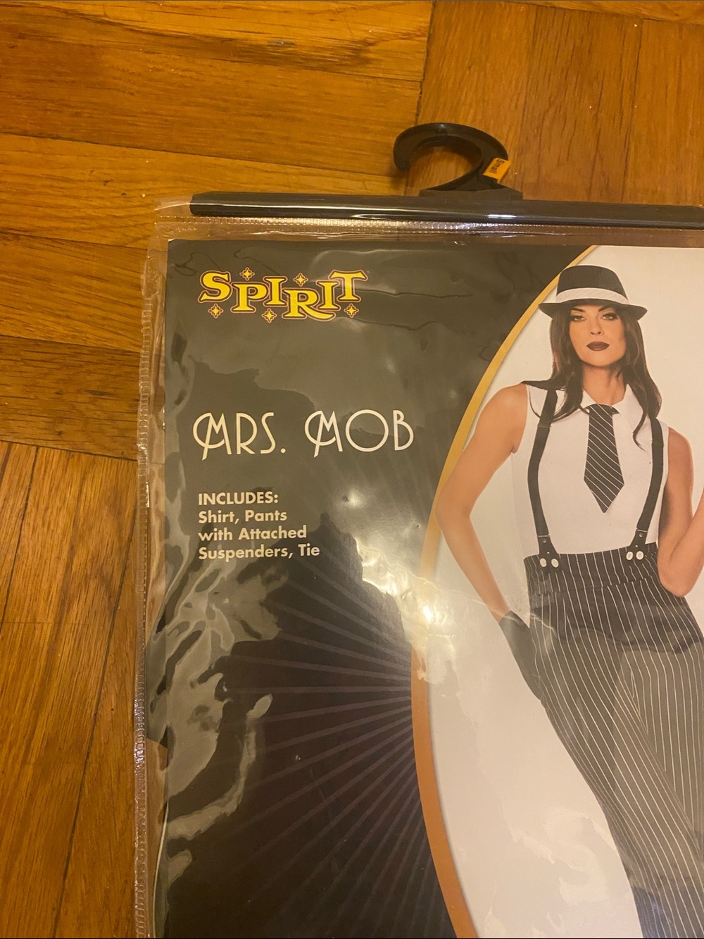 Spirit Women's Pinstripe Suspender Flare Pants Costume - Black & White - Picture 5 of 5